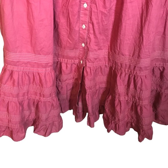 Lauren Ralph Lauren maxi skirt 16 cotton ruffle button front pockets feminine - Picture 5 of 14